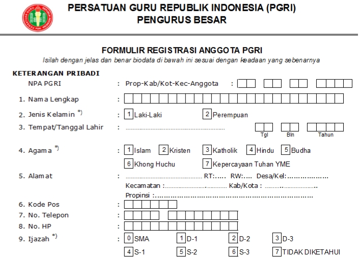 Pendaftaran PGRI Lampung - Persatuan Guru Republik Indonesia Cabang Kabupaten Lampung